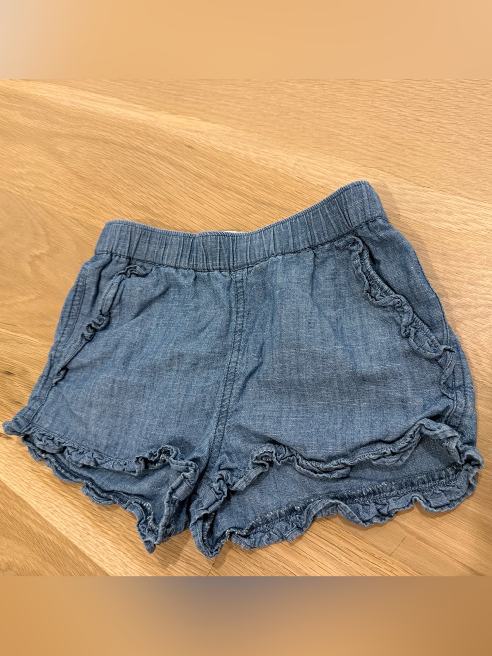 Crewcuts Ruffled Chambray Girls' Elastic Waist Shorts